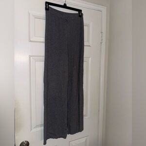 Gray Wide-Leg Knit Pants